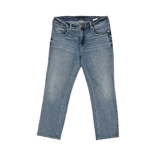 Jeans Straight By Silver In Blue Denim, Size:14
