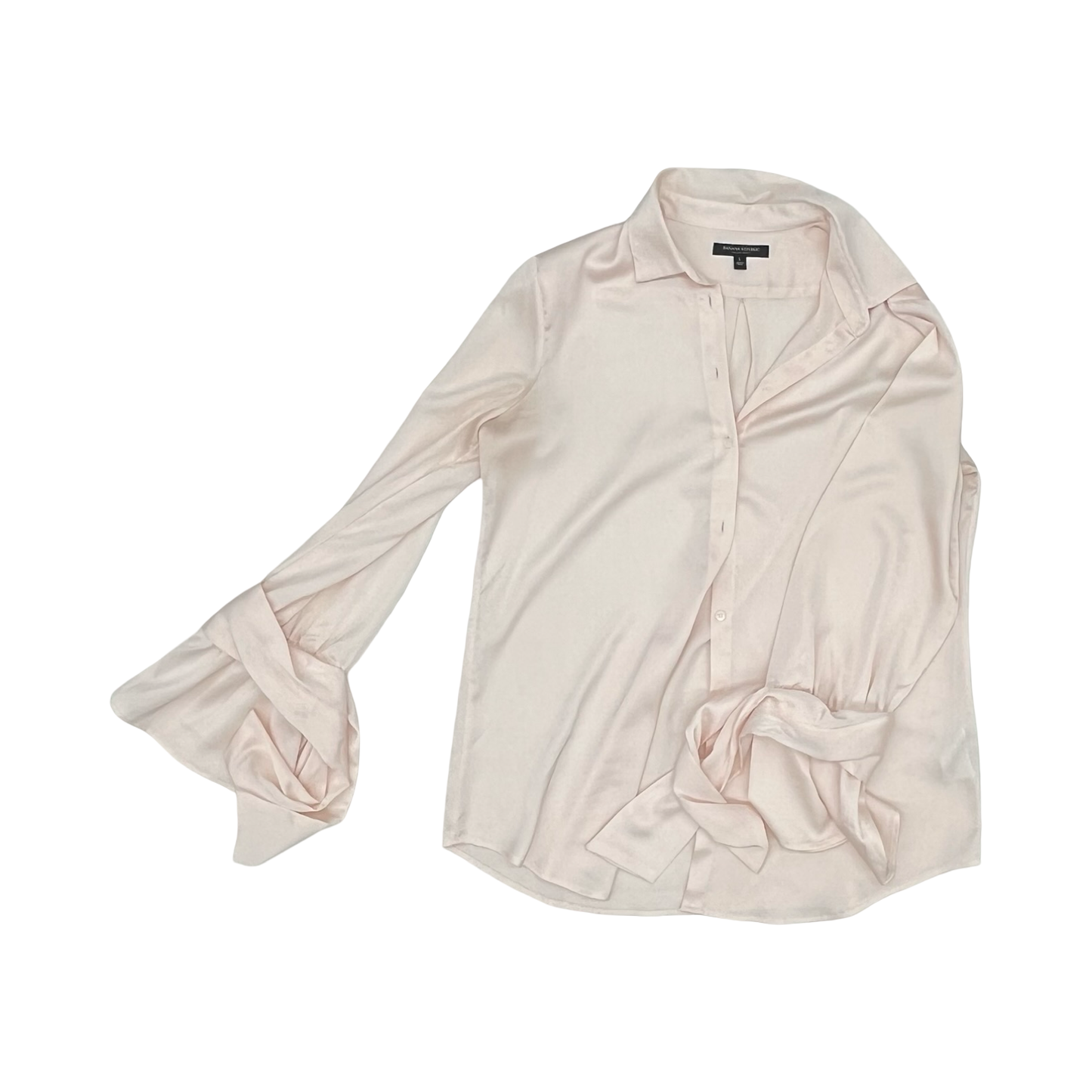 Blouse Ls By Banana Republic In Pink, Size:L