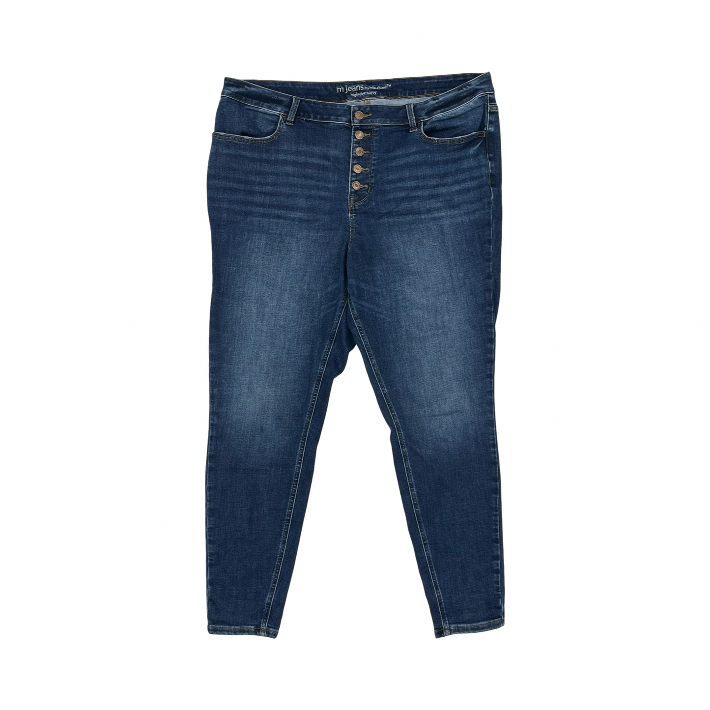 Jeans Skinny By Maurices In Blue Denim, Size:22