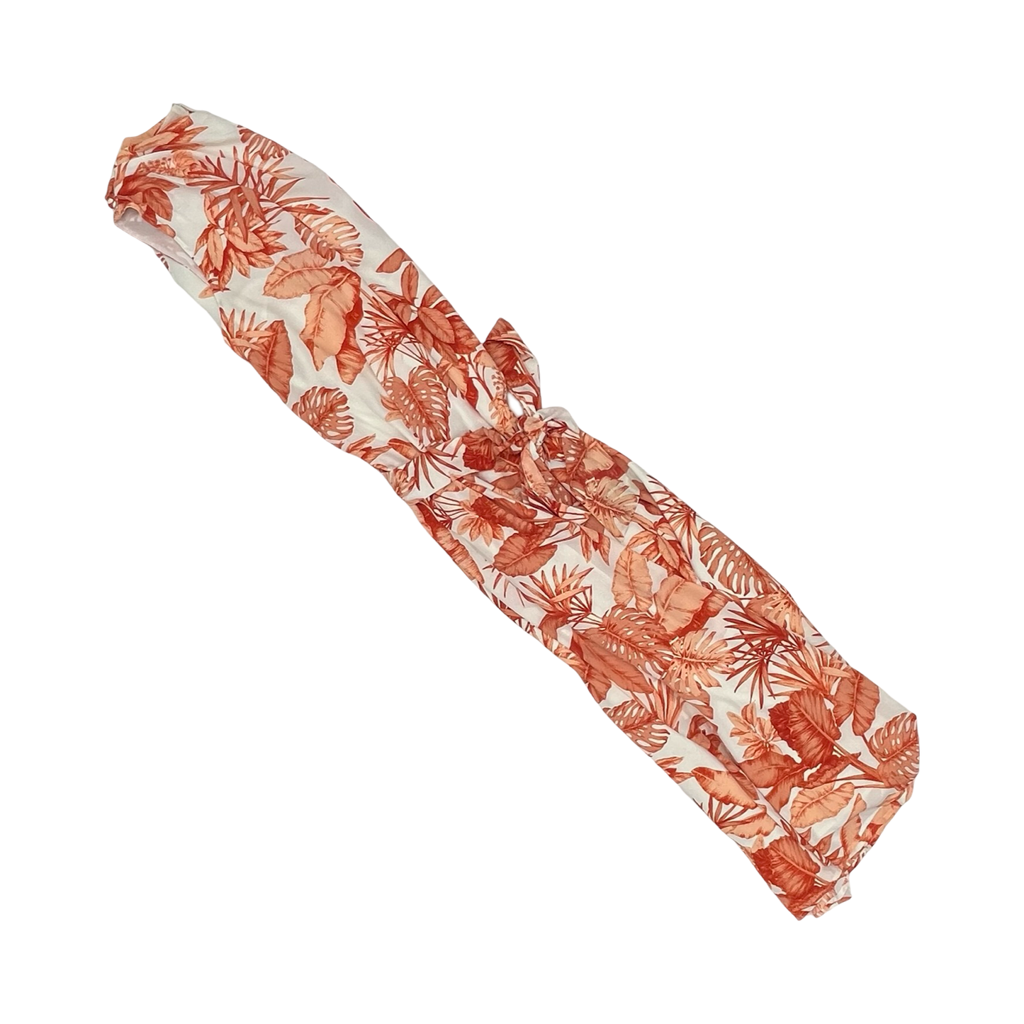Dress Party Long By Clothes Mentor In Orange & White, Size:16