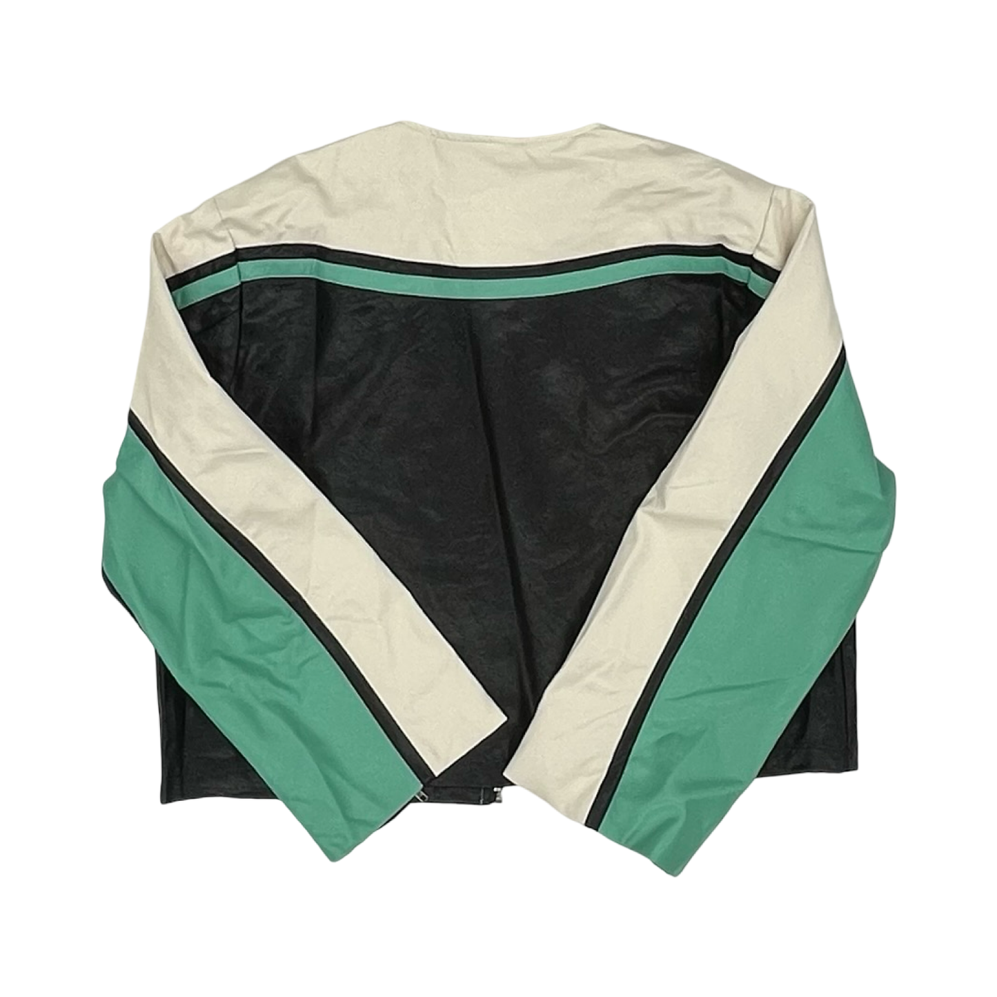 Jacket Moto By Clothes Mentor In Black & Cream, Size:M