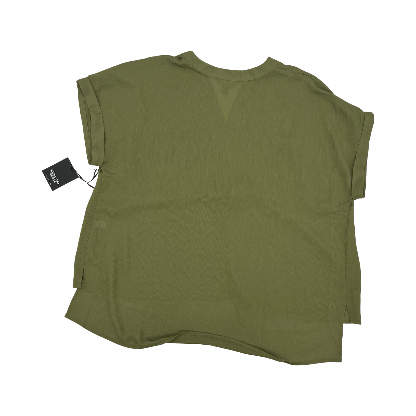 Blouse Ss By Simply Vera In Green, Size:1X