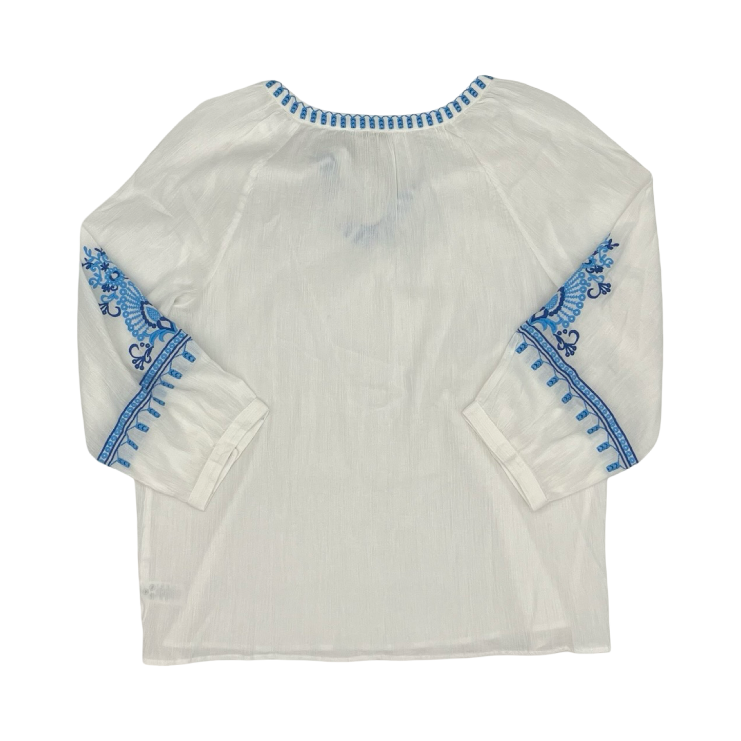 Blouse 3/4 Sleeve By Talbots In White, Size:Xl