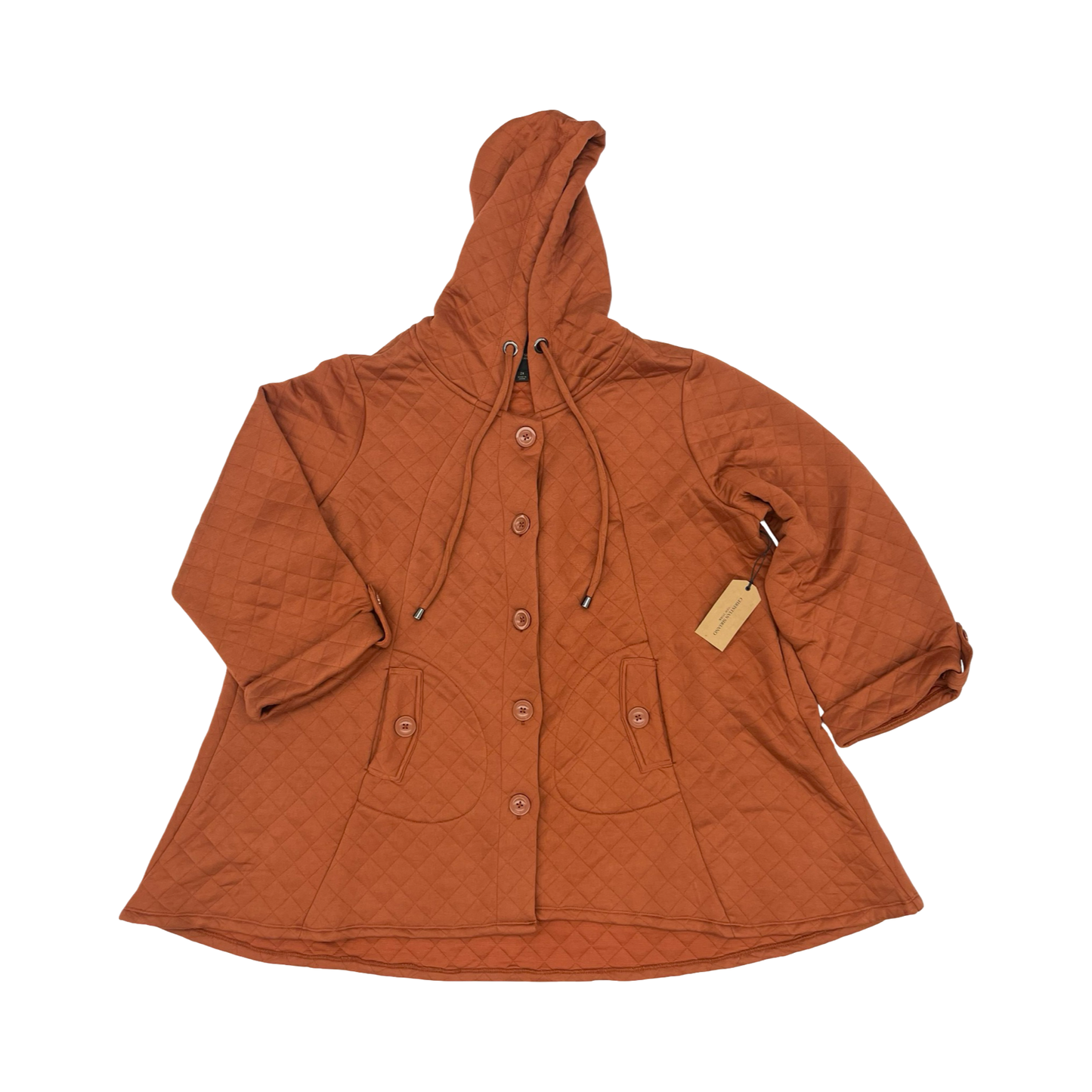 Jacket Shirt By Christian Siriano In Orange, Size:2X