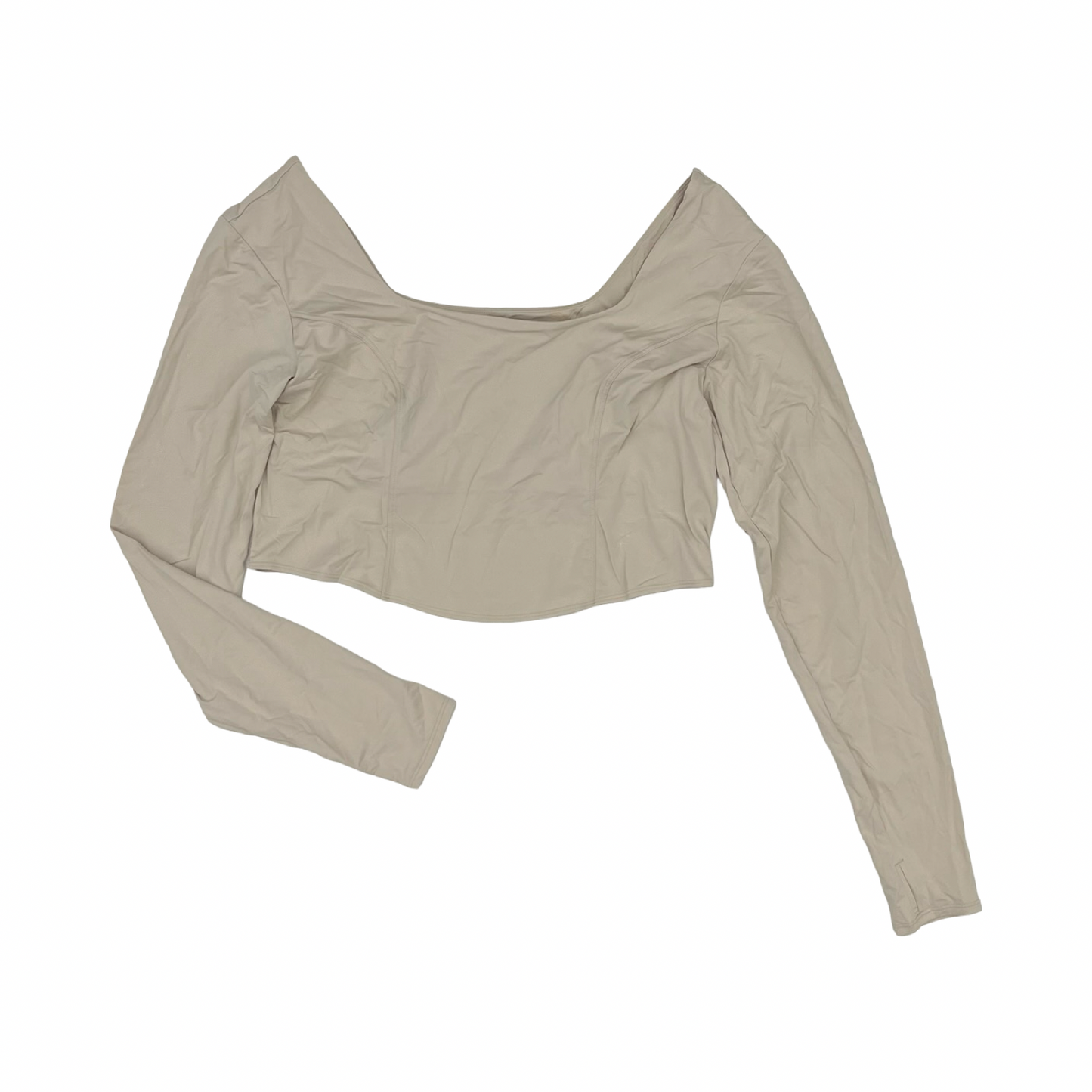 Athletic Top Ls Collar By Joy Lab In Tan, Size:Xxl