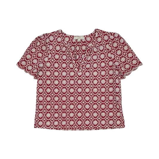 Blouse Ss By Loft In Red, Size:M