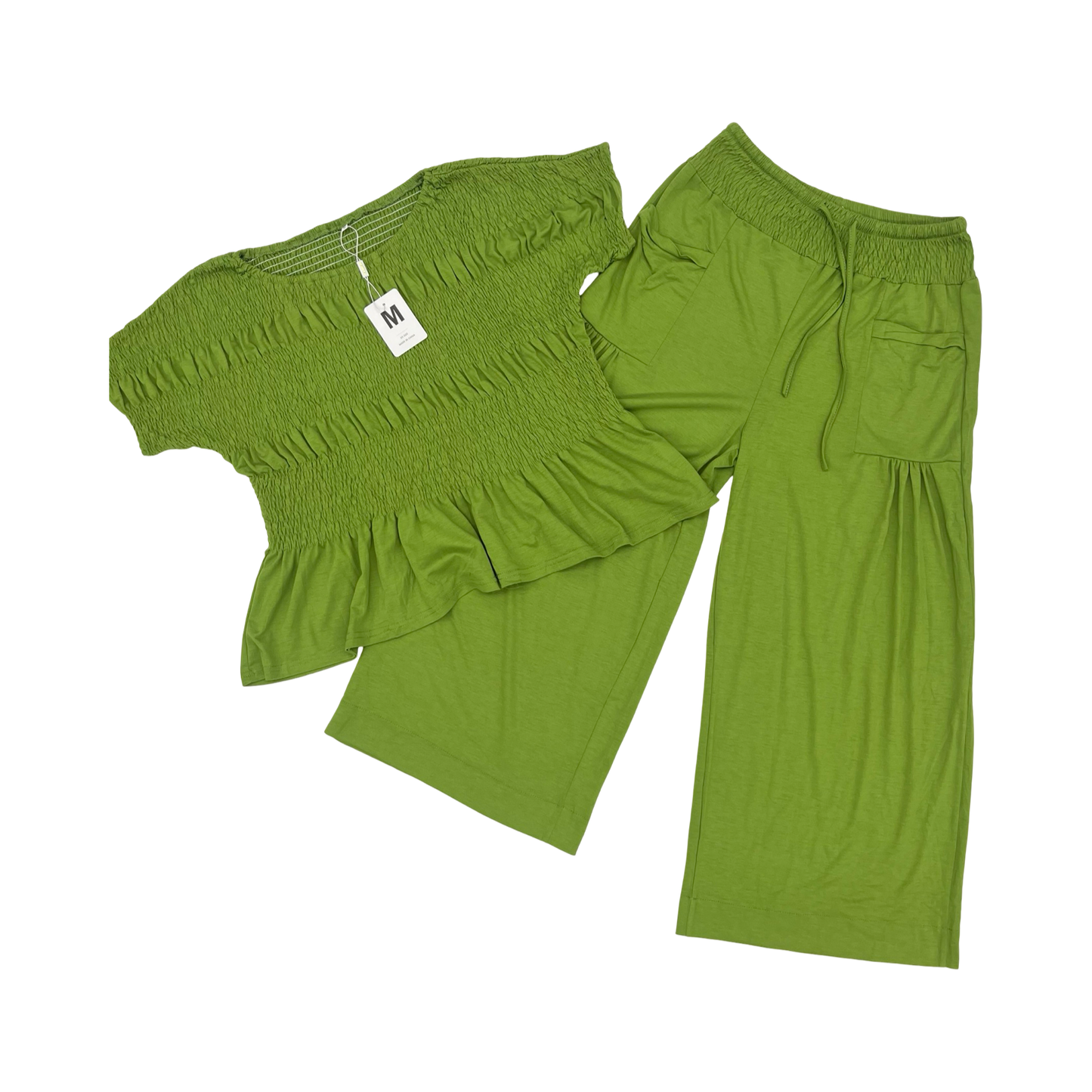 Pants Set 2Pc By Cme In Green, Size:M