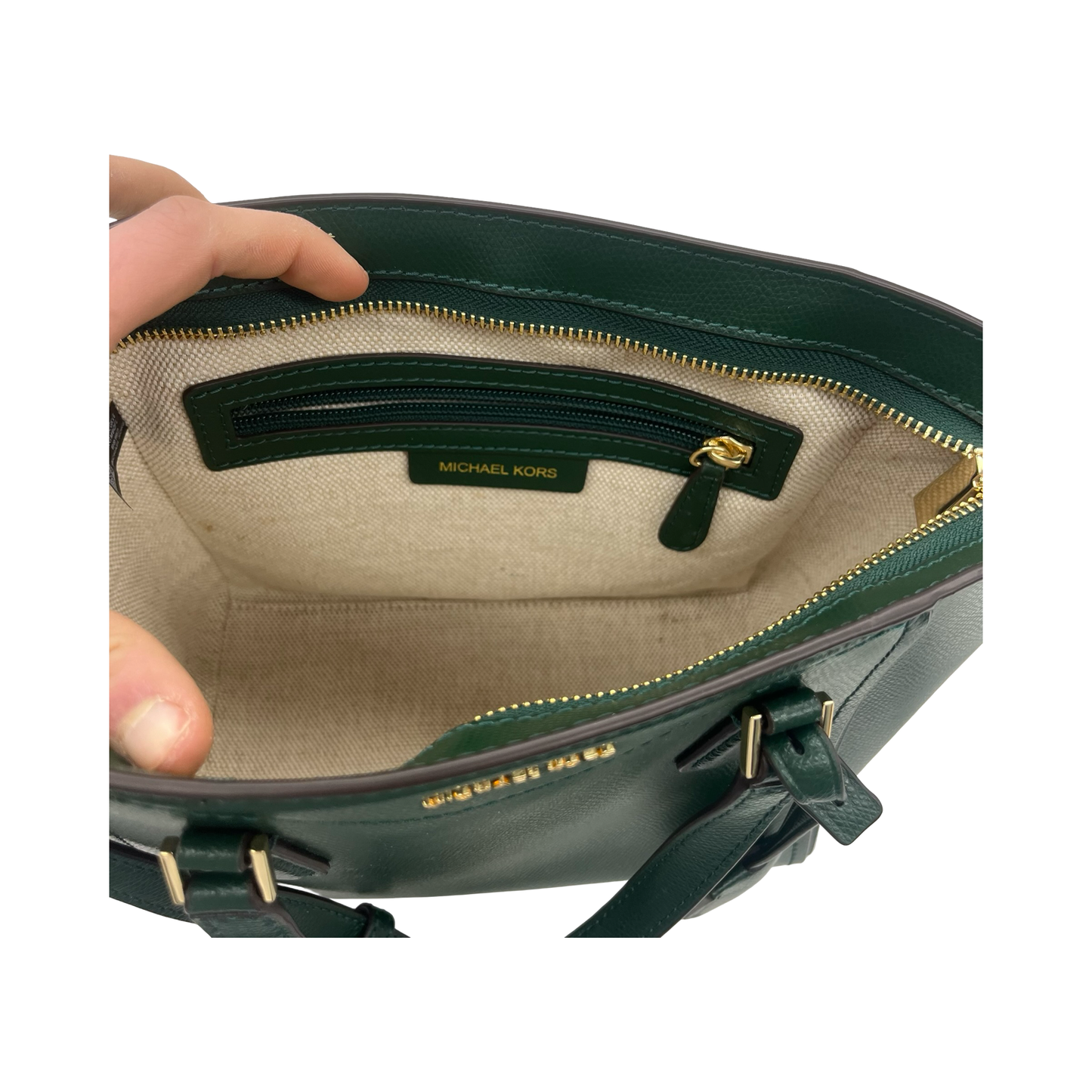 Crossbody Designer By Michael Kors In Green, Size:Medium