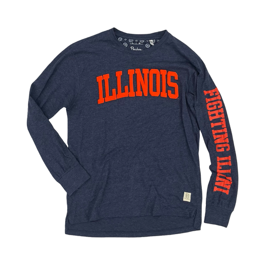 Athletic Top Ls Crewneck By Pressbox In Blue & Orange, Size:L