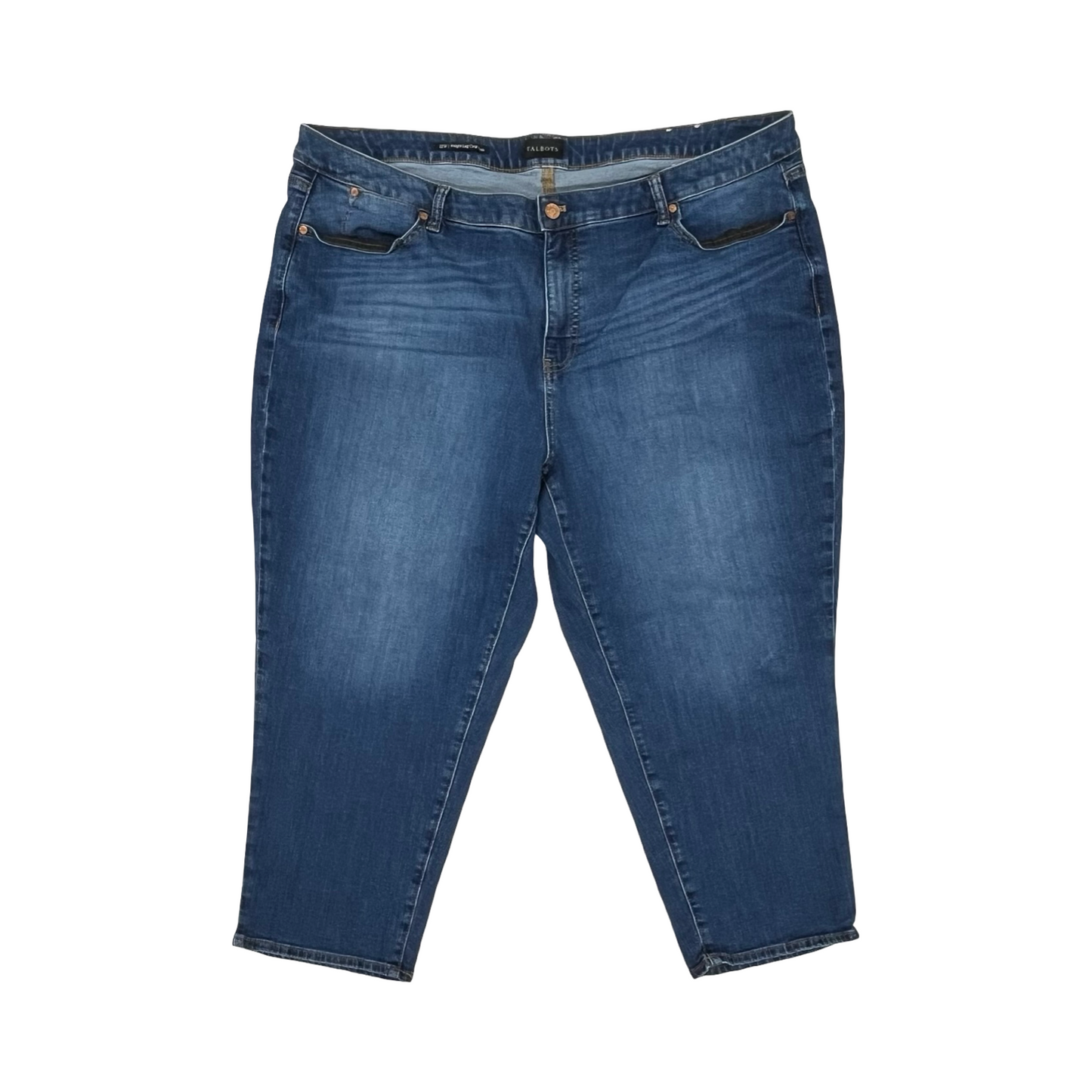 Jeans Straight By Talbots In Blue Denim, Size:22