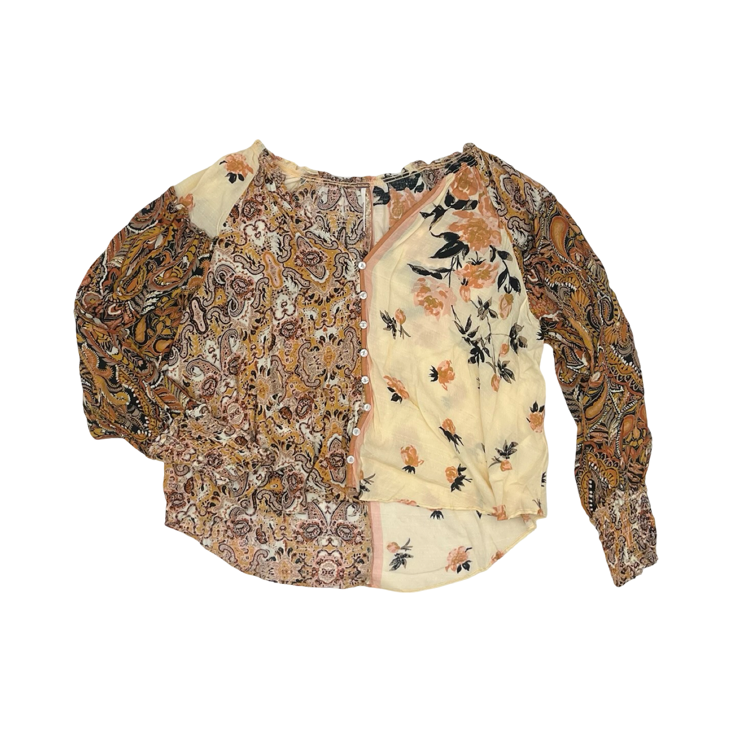Blouse Ls By Free People In Cream, Size:Xs